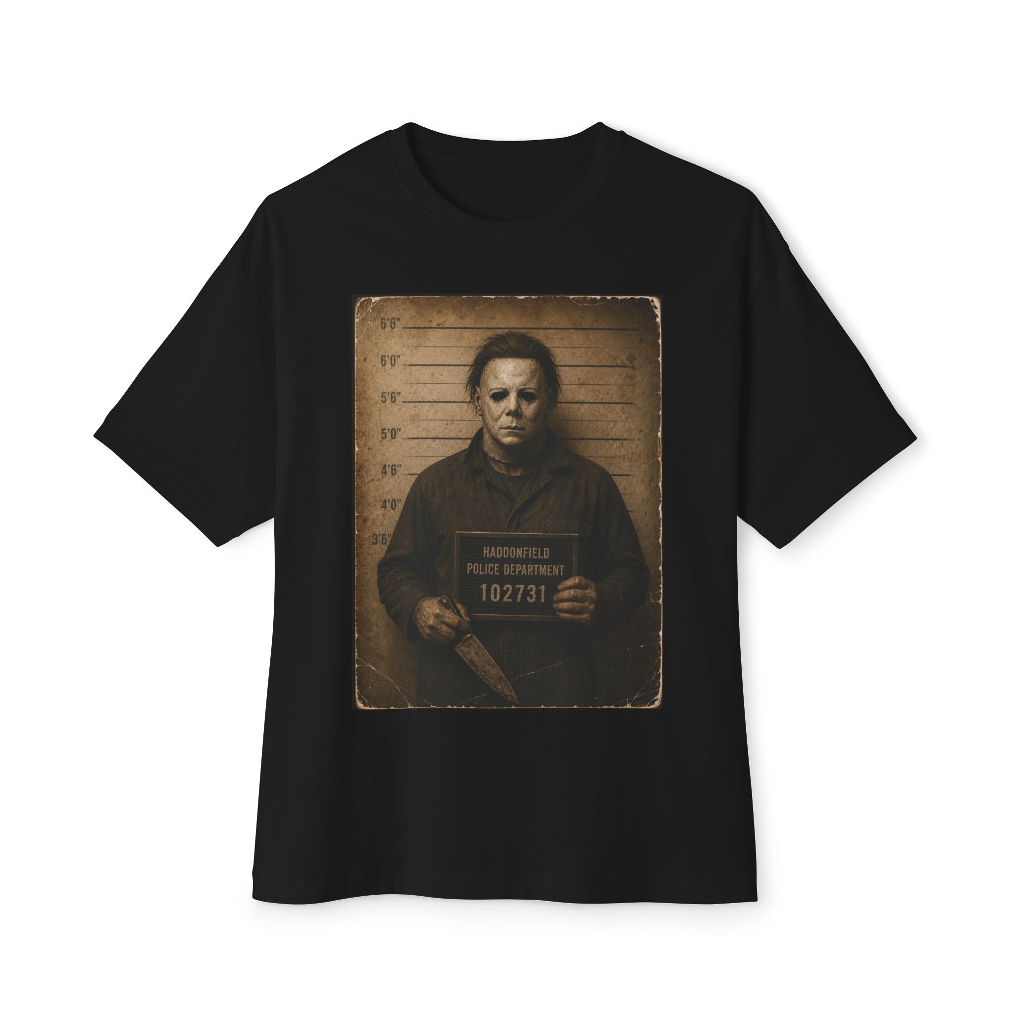 Horror Mugshot Graphic Tee — Vintage Killer Poster T-Shirt