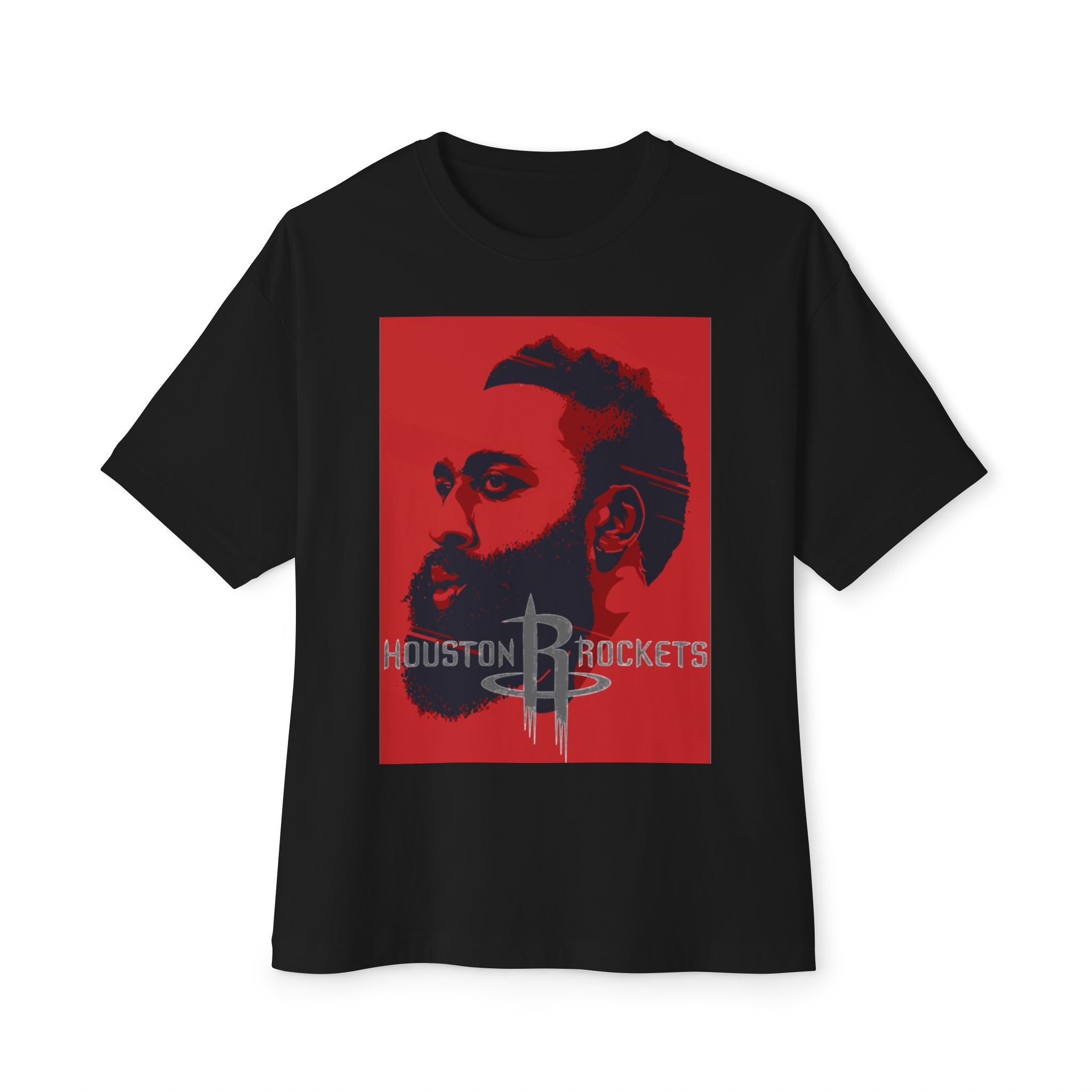 Houston Rockets Red Portrait Tee — Retro Basketball Fan Shirt
