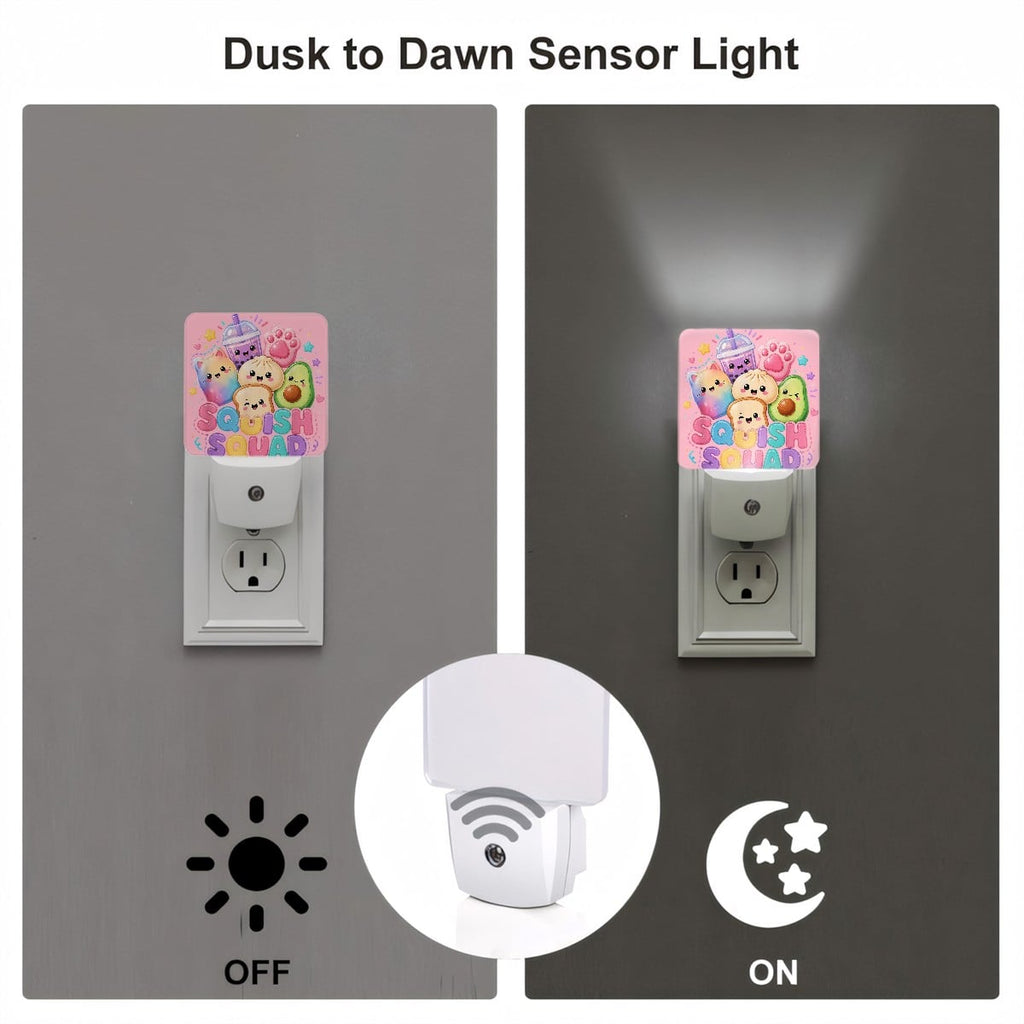 LED Night Light Squish Squad Kawaii Dumpling Rainbow Candy