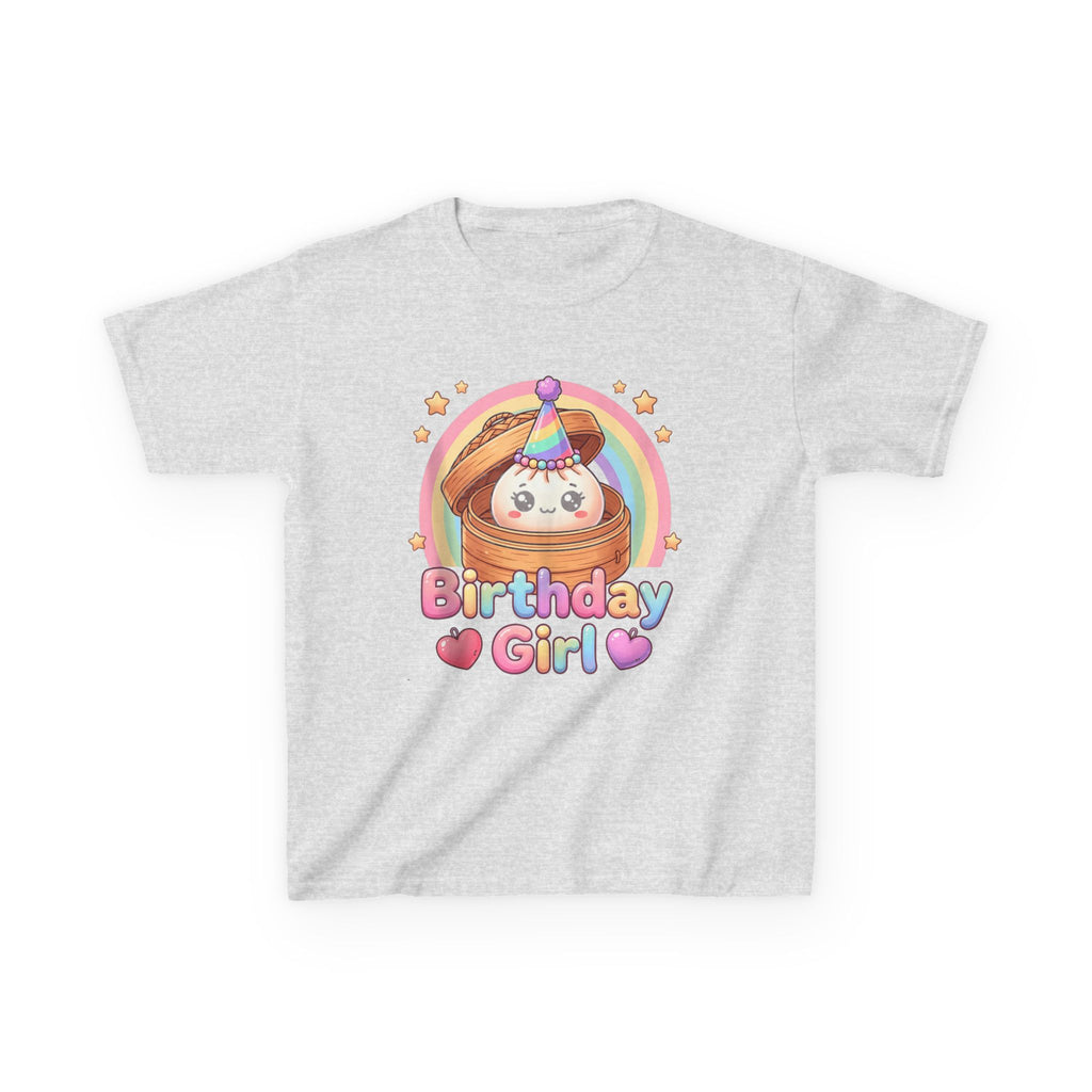 Birthday Girl Kids Tee — Cute Rainbow Pancake Party Shirt