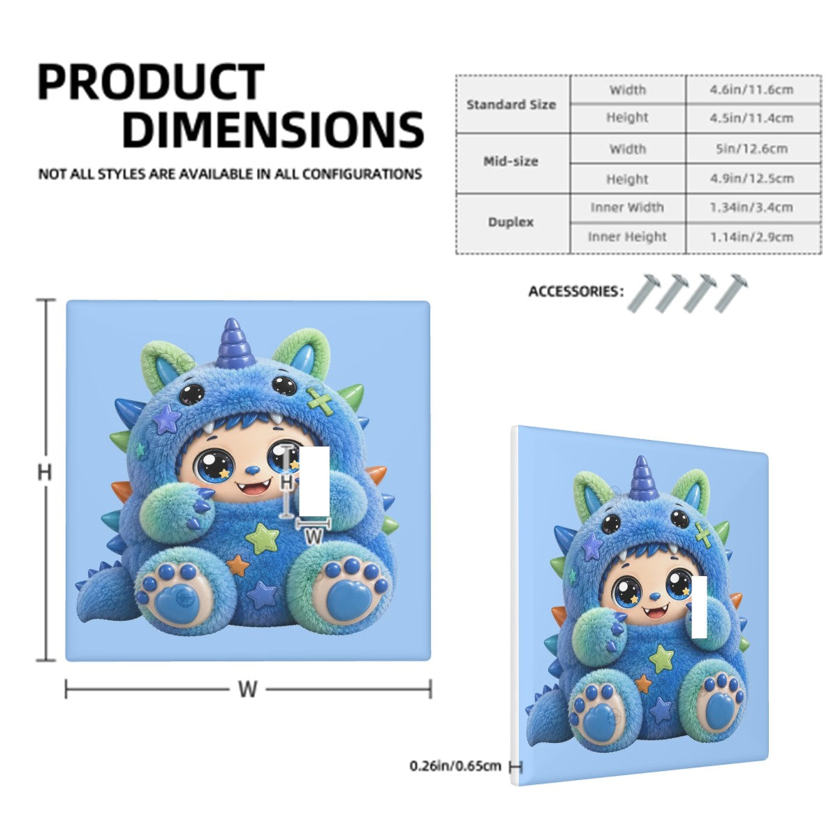 Blue Puff Light Switch Plate