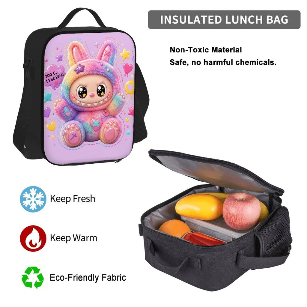 Rainbow Puff Monster Backpack | Cute Plush Cartoon School Bag
