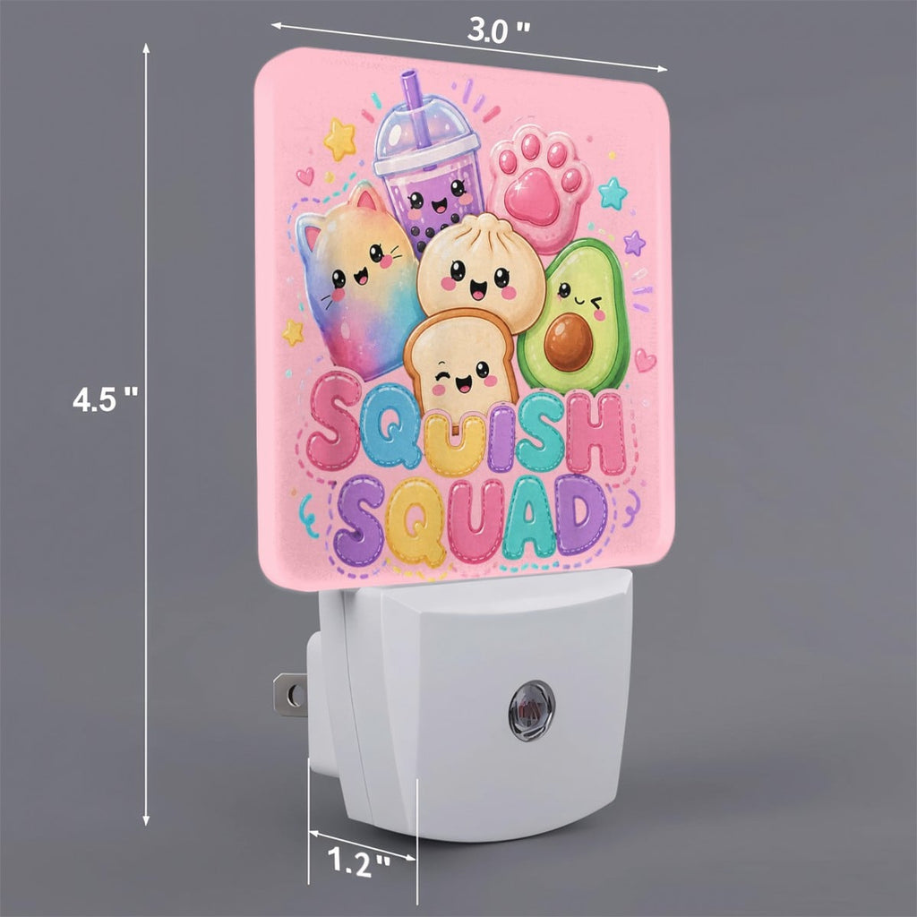 LED Night Light Squish Squad Kawaii Dumpling Rainbow Candy